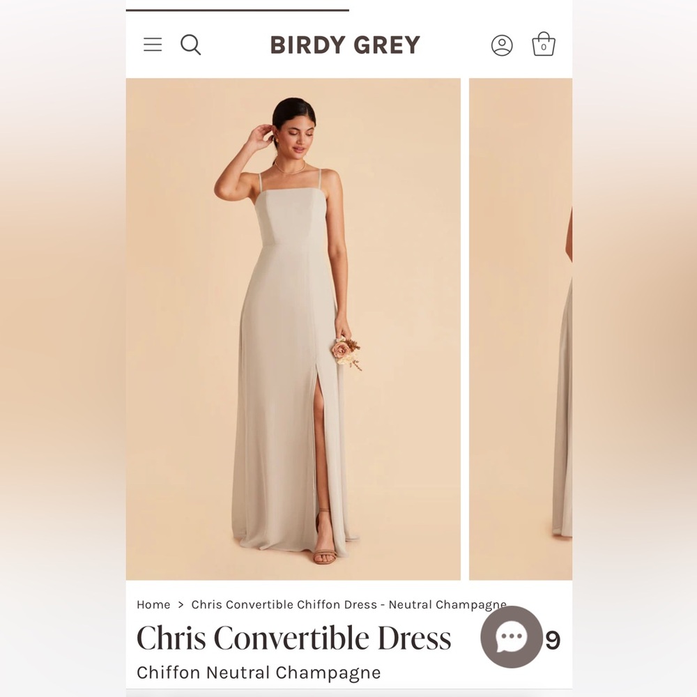 Birdy Grey Chris Convertible Dress - Chiffon Neutral Champagne XS